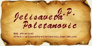 Jelisaveta Poletanović vizit kartica